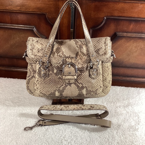 Coach Exotic Snakeskin Campbell Satchel - Picture 1 of 11
